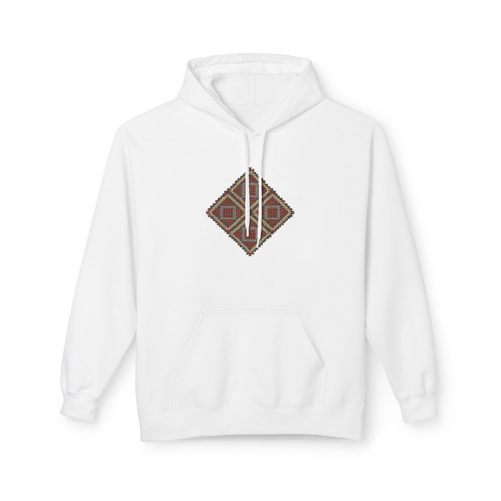 Tribal Diamond Pattern Hoodie — Rustic Geometric Aztec Pullover