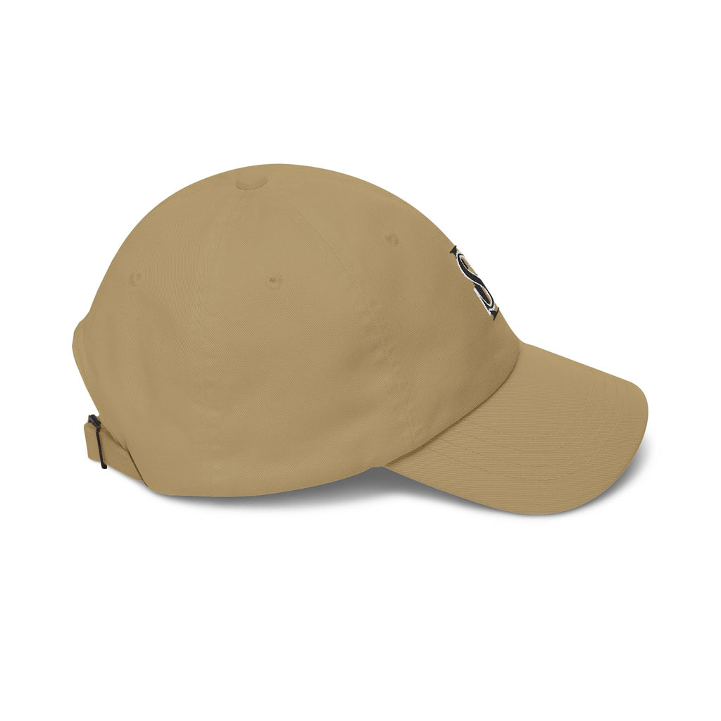 Embroidered 'SB' Monogram Dad Cap — Classic White Baseball Hat