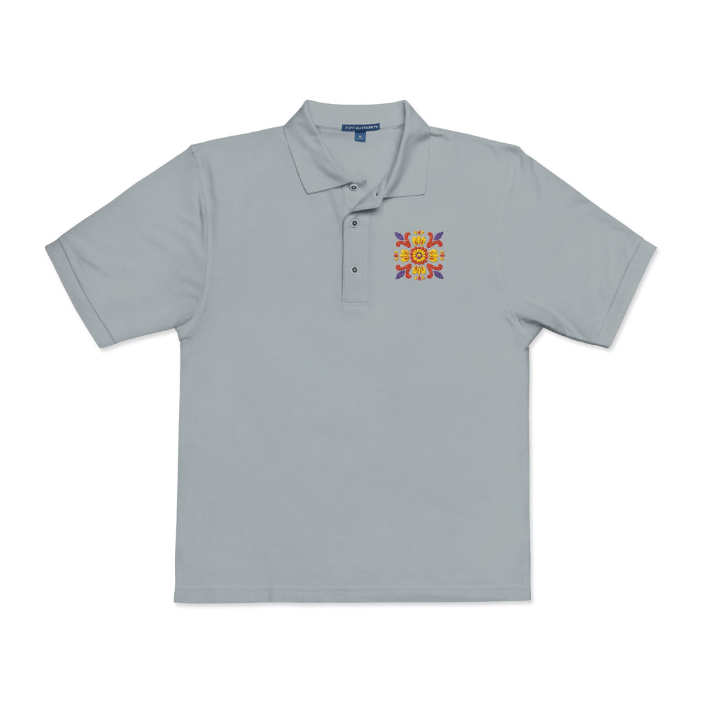 Embroidered Colorful Floral Crest Polo