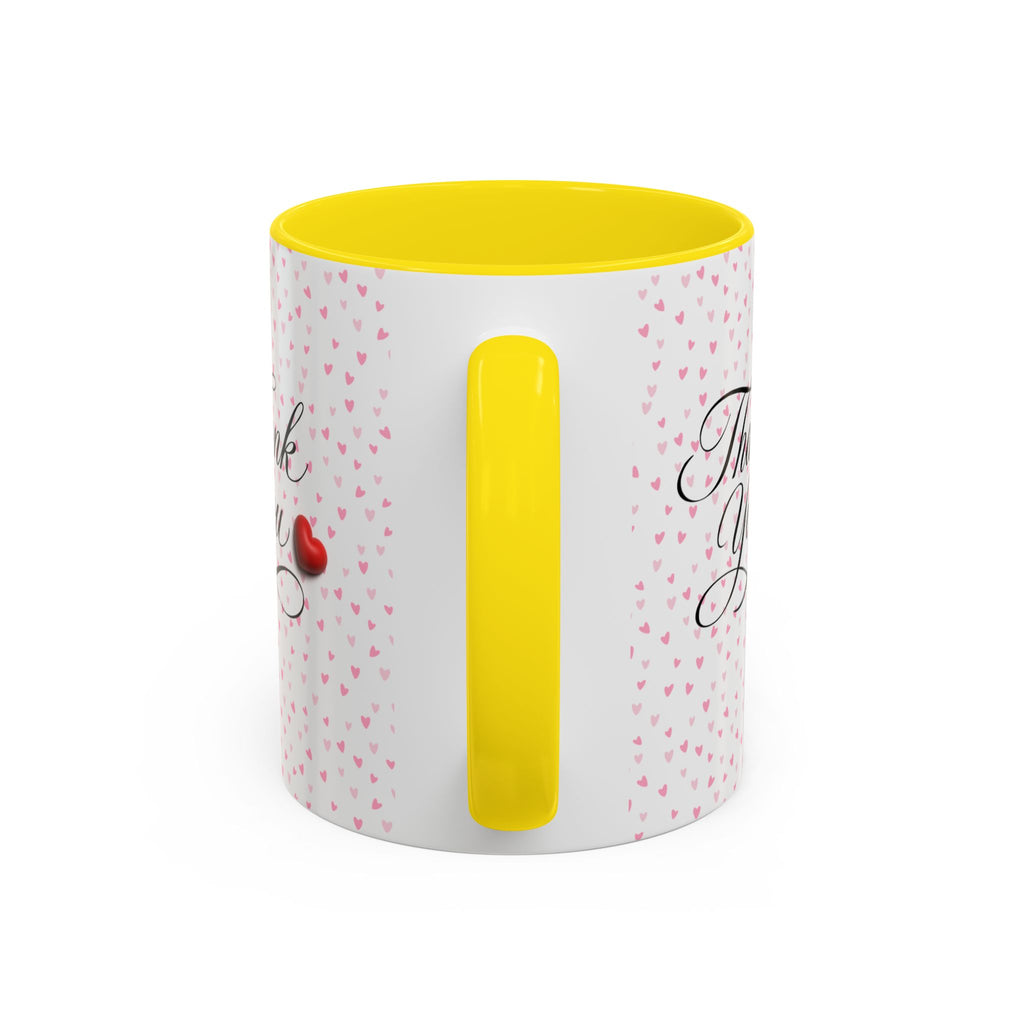 Thank You Heart Accent Mug — Romantic Pink Heart Coffee Cup (11/15oz)