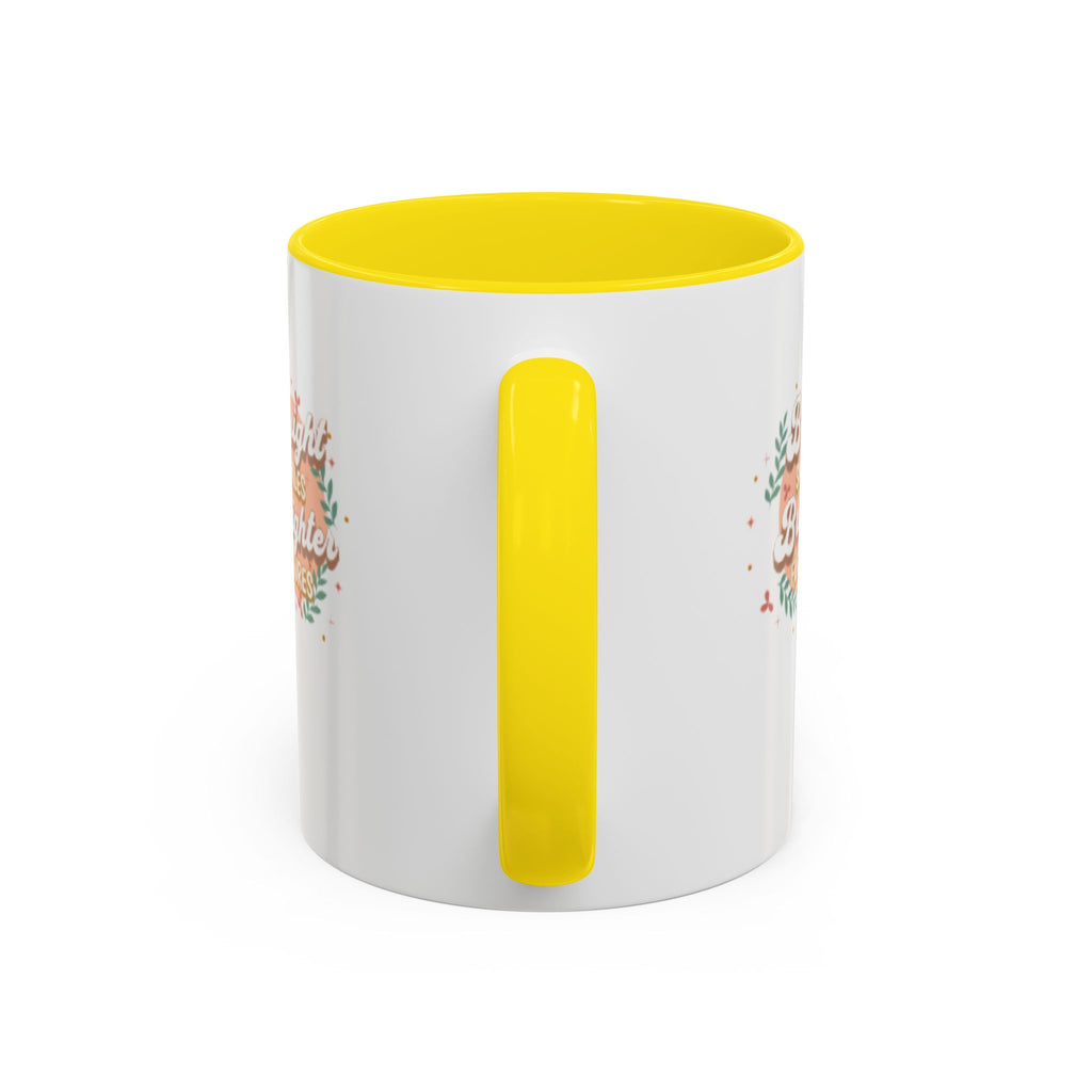 Accent Coffee Mug — "Bright Smiles Brighter Futures" Floral Teacher Appreciation Mug (11/15 oz)