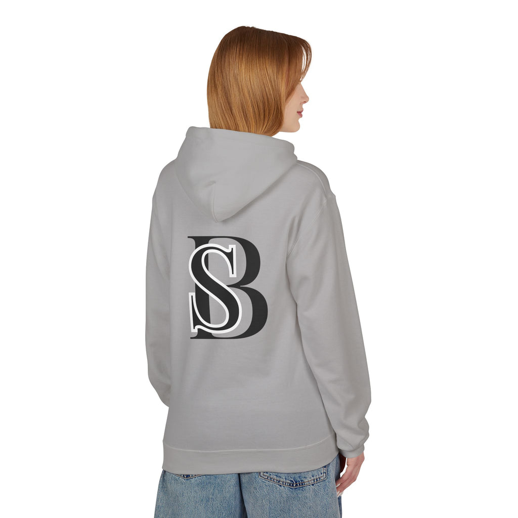 Hoodie — Monogram 'SB' Logo Hoodie with “no breaks, no thoughts” Minimalist Design